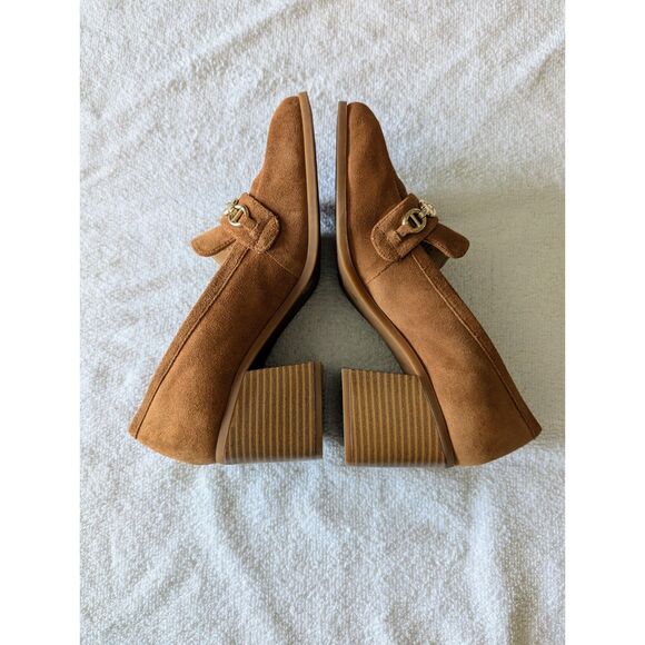 Alex Marie Farin loafer pump suede leather pilgrim heel shoes   Sz 8.5 - Picture 7 of 10